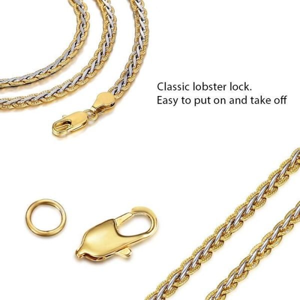 Elegant 4mm Gold-Filled Hammered Link Chain Necklace
