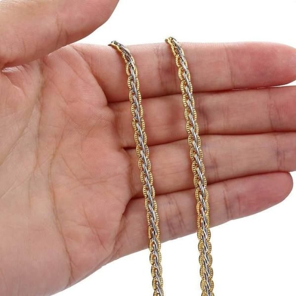 Elegant 4mm Gold-Filled Hammered Link Chain Necklace