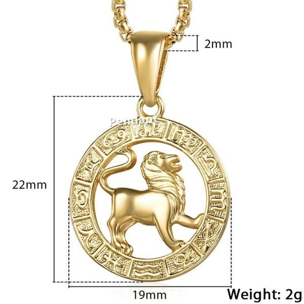 Trendy Zodiac Sign Gold Pendant Necklace