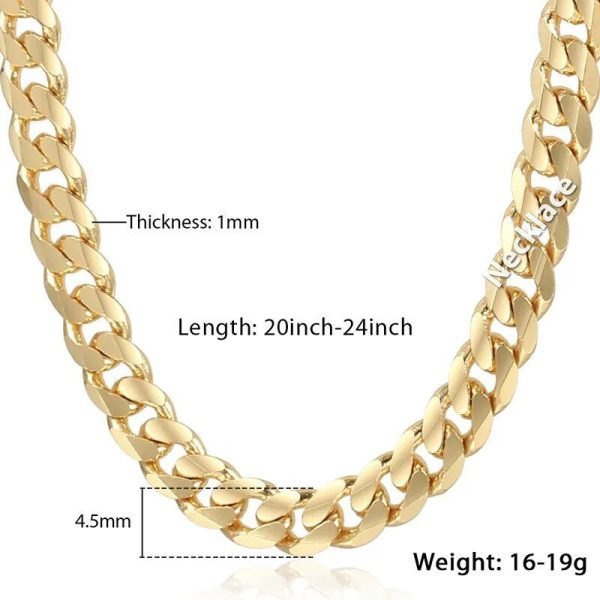 Gold Cuban Link Chain Necklace for Men